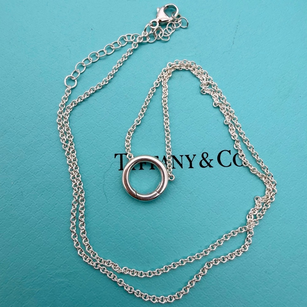 Tiffany & Co. Euc vintage 16-18” circle clasping link necklace sterling silver